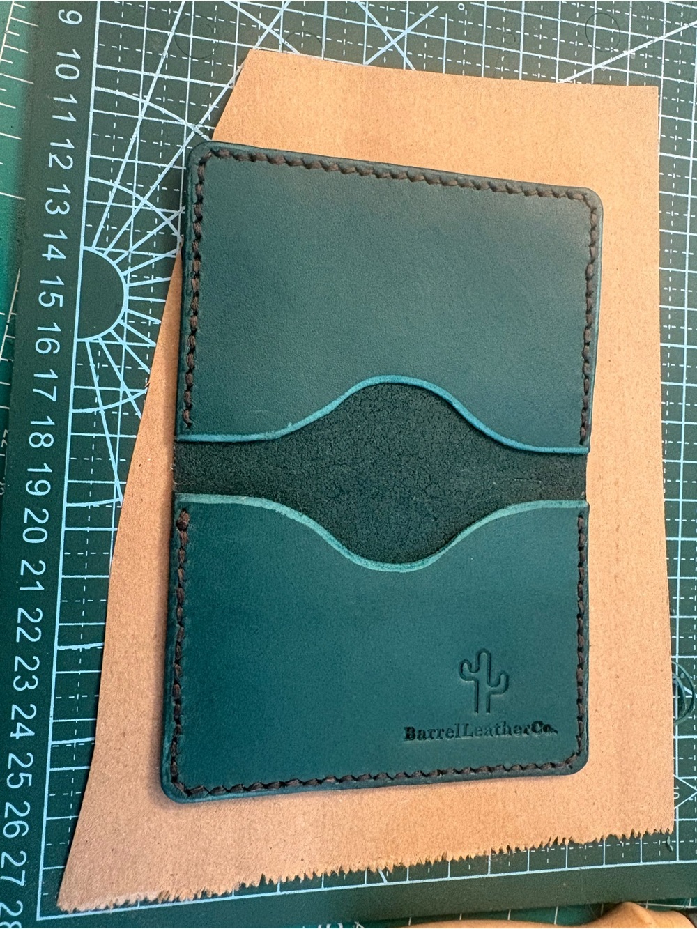 Green Leather Card Wallet
